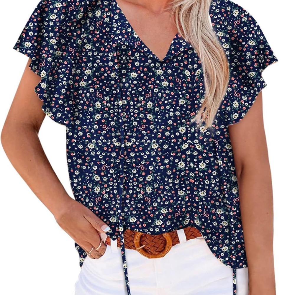 Floral Navy Blouse